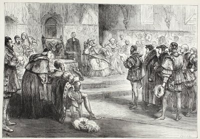 O eleitor de Saxony que lê o protesto na dieta dos Spires, ilustração da história do protestantismo por James Aitken Wylie (1808-1890), bar. 1878 de English School
