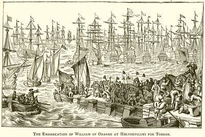 O embarque de William de Orange em Helvoetsluys para Torbay de English School