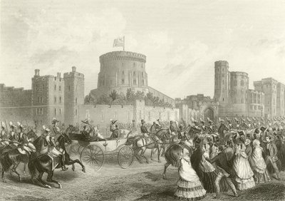 O Imperador e a Imperatriz dos Franceses no Castelo de Windsor de English School