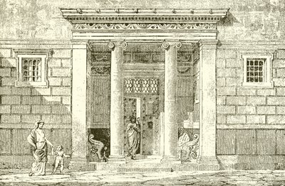 A, entrada, para, um, Noblemans, casa, em, atenas de English School