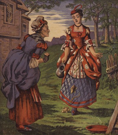 A Fada Na Fonte, Ou As Duas Raparigas (cor litho) de English School