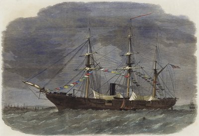 O Tuscarora de sloop-of-war federal em Southampton Water de English School
