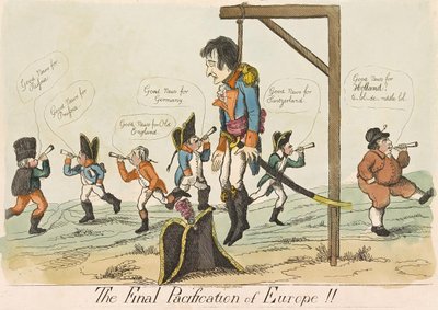 A Pacificação Final da Europa!!, pub. 1803 (gravura colorida à mão) de English School