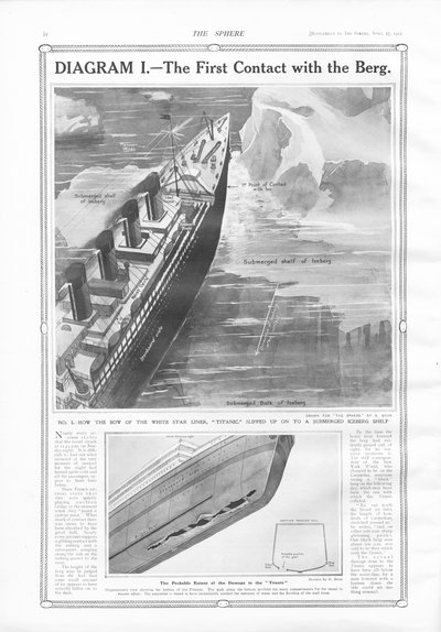 O Primeiro Contato com o Berg, da The Sphere, 27 de abril de 1912 de English School