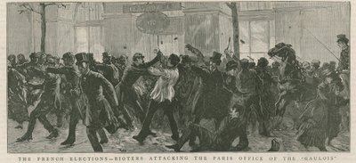 As eleições francesas - manifestantes atacando o escritório de Paris dos Galois de English School
