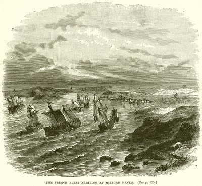 A frota francesa chegando a Milford Haven de English School
