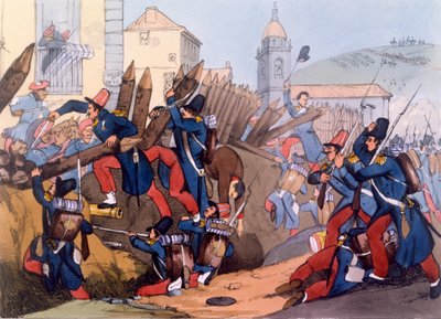 A Legião Francesa invadindo um Entrincheiramento Carlista, 1837 de English School