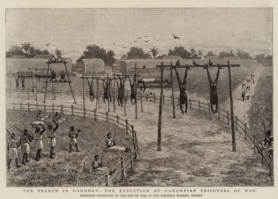 Os Franceses em Dahomey, a Execução dos Prisioneiros de Guerra Dahomeian (gravura) de English School