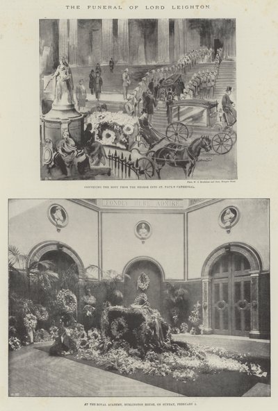 O Funeral do Senhor Leighton (litho) de English School