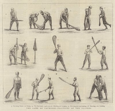 O Jogo de Lacrosse, Posições dos Jogadores (gravura) de English School