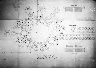 O Plano Geral do Grande Mecanismo Calculador do Sr. Babbages, gravado por Bolton, impresso por Lemercier Bernard & Co de English School
