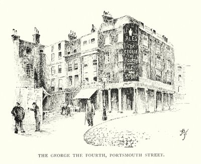 The George the Fourth, Portsmouth Street (litho) de English School