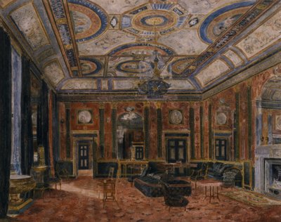 The Glass Drawing Room, Northumberland House, c.1870 (aquarela) de English School