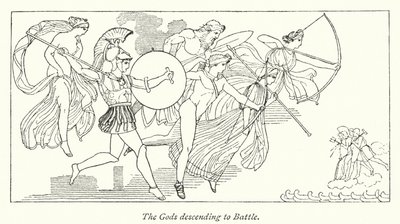 Os Deuses que descem para a batalha (litho) de English School