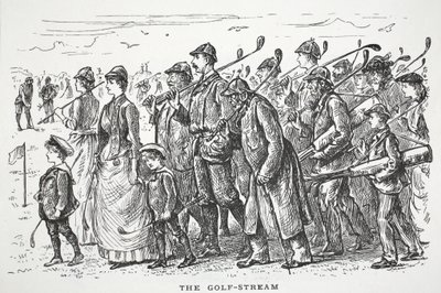 O fluxo de golfe, ilustração de soco de English School