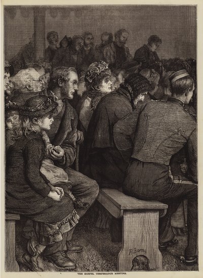 O Encontro de Temperança do Evangelho (gravura) de English School