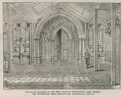 O Grand Marquee na West Door of Westminster Abbey de English School