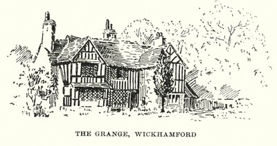 The Grange, Wickhamford (litografia) de English School