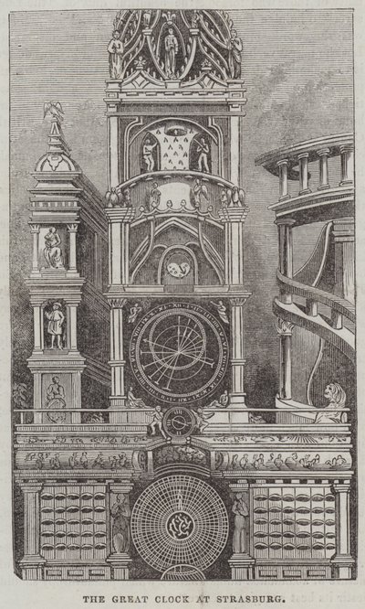 O Grande Relógio em Estrasburgo (gravura) de English School