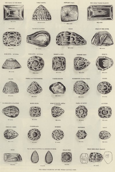 Os Grandes Diamantes do Mundo (gravura) de English School