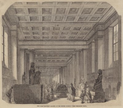 A Grande Galeria Egípcia, no Museu Britânico (gravura) de English School
