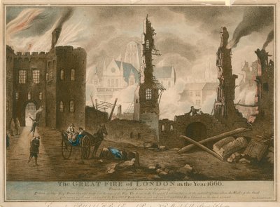 O Grande Incêndio de Londres no ano de 1666 de English School