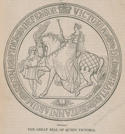O Grande Selo da Rainha Vitória (anverso) de English School