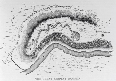 O grande monte da serpente, perto de Locust Grove, Ohio, ò século BC, de "história narrativa e crítica de América", bar. em 1889 de English School