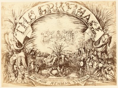 O Grifo, o Exmo. Newman Strange, página do The Delhi Sketchbook, 1850-54 de English School