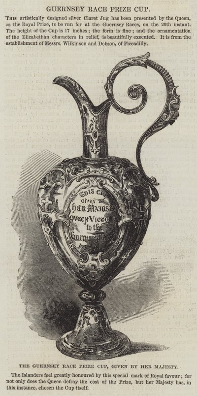 A Taça Guernsey Race Prize, dada por Sua Majestade (gravura) de English School