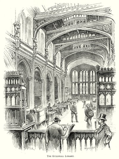 A Biblioteca Guildhall (gravura) de English School