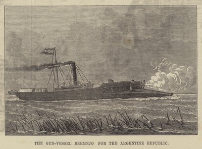O Navio-Pistola Bermejo para a República Argentina (gravura) de English School