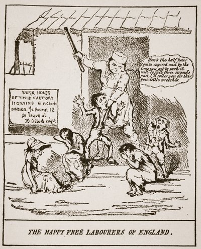 Os felizes trabalhadores livres da Inglaterra, de uma impressão publicada em 1833, ilustração da Igreja da Inglaterra: uma história para o povo por HDM Spence-Jones, pub. c.1910 (foto sépia) de English School