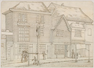 The Hare and Hounds, Islington, puxou para baixo 1840 (tinta no papel) de English School