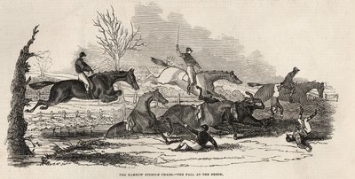 The Harrow Steeple Chase: The Fall at the Brook, de &39;The Illustrated London News&39;, 26 de abril de 1845 de English School