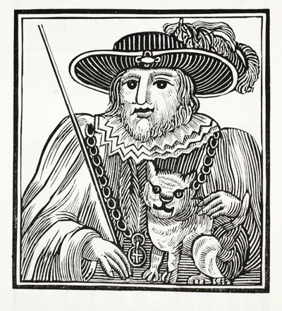 A história do senhor Richard Whittington, três vezes senhor prefeito de Londres, ilustração dos Chapu-livros do século XVIII por John Ashton, bar. 1882 de English School