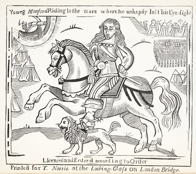 A história do mendigo cego de Bednal Green, ilustração dos Chap-livros do século XVIII por John Ashton, bar. 1882 de English School