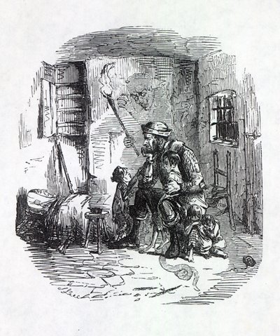A Casa do Rick-Burner, ilustração de &39;Punch&39;, 1844 de English School