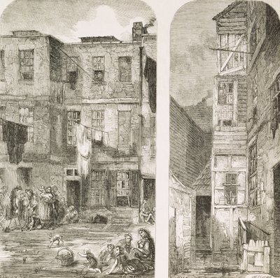 As casas dos pobres de Londres, da "The Builder Magazine de English School