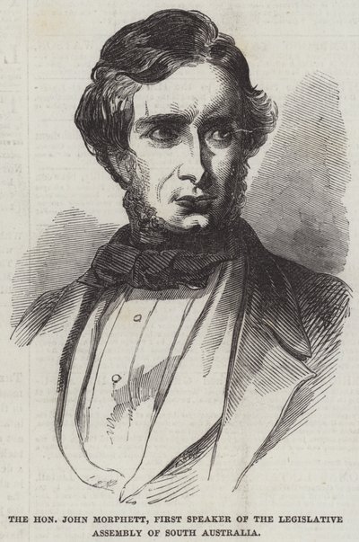 O Honorável John Morphett, Primeiro Presidente da Assembleia Legislativa da Austrália do Sul (gravura) de English School
