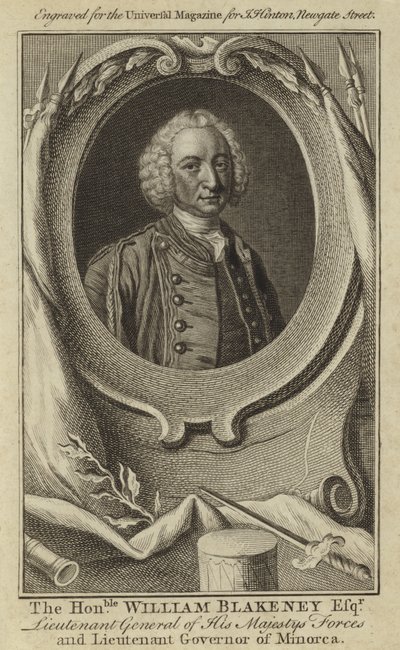 O Honorável William Blakeney Esquire, Tenente General de Sua Majestade Forças e Governador de Minorca de English School