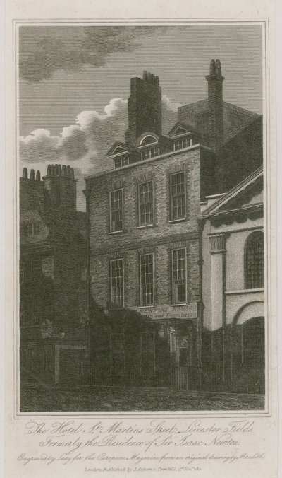 O Hotel, St Martins Street, Leicester Square, em Londres; anteriormente a residência de Sir Isaac Newton de English School