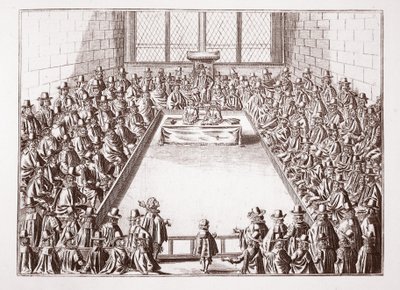 A Casa dos Comuns, de uma cópia de 1648 de English School