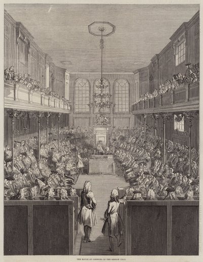 A Câmara dos Comuns na Sessão 1741-2 (gravura) de English School