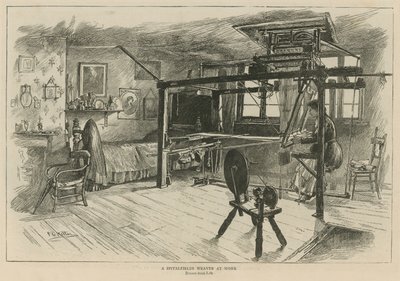 Os huguenotes na Inglaterra: um tecelão Spitalfields no trabalho de English School