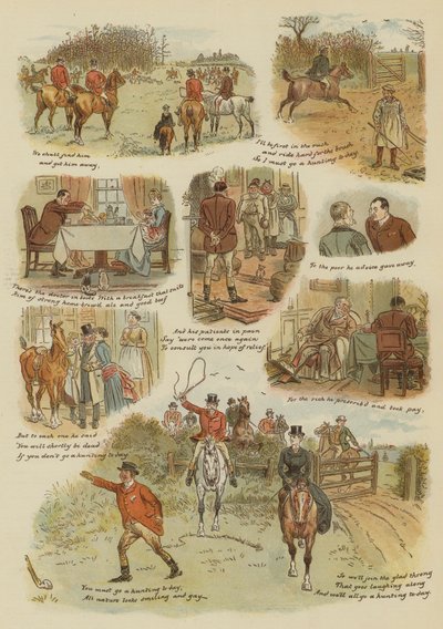 O Dia da Caça (chromolitho) de English School