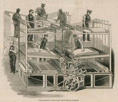 As máquinas de impressão a vapor Illustrated London News de English School