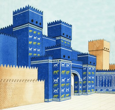O portão de Ishtar na Babilônia de English School