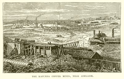 As minas de cobre Kapunda, perto de Adelaide de English School