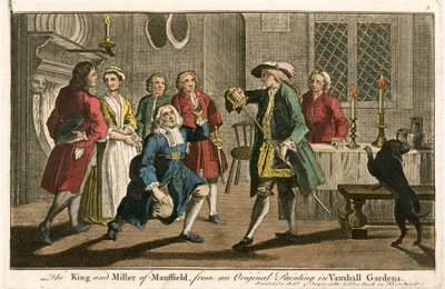 O rei e Miller de Mansfield, de uma pintura original em Vauxhall Gardens de English School